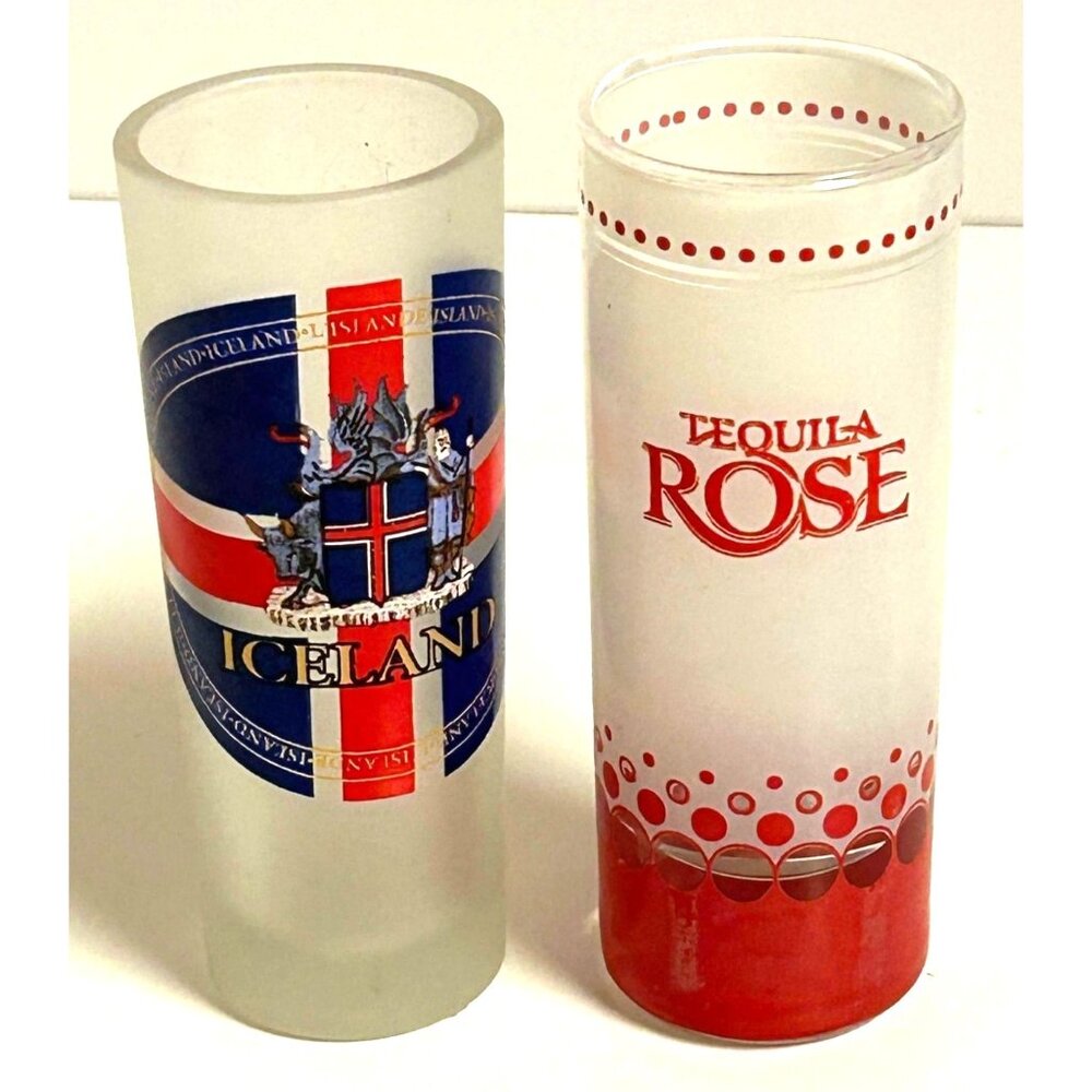 Tequila Rose & Iceland Frosted Shot Glasses Party Drink Cocktail Alcohol